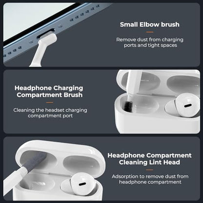 K&F CONCEPT 20-in-1 Keyboard Cleaning Kit Laptop Cleaner, Multifunctional Electronic Device Cleaning Tool, for iPhone AirPods MacBook iPad, Camera PC Monitor Earbud TV Tablet Screens