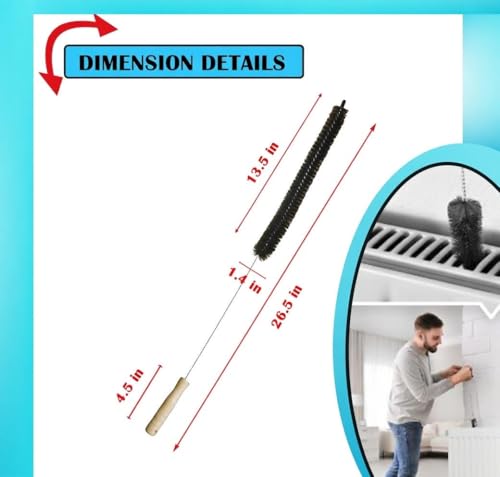 2-Pack Dryer Vent Cleaner Kit - Long Flexible Dryer Lint Brush & Refrigerator Coil Cleaner - Multi-Use Radiator Brush & Lint Trap Cleaning Tool for Fire Prevention - size: 2 half brush