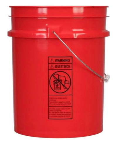 House Naturals 5 Gallon Premium HPDE Plastic Bucket - Made in USA Food Grade Storage Container, BPA Free All Purpose Pail (1, Red) - color: Red