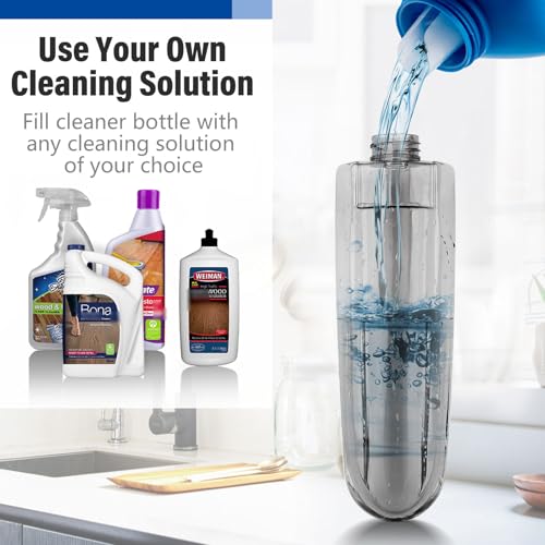 Spray Mop for Floor Cleaning, 2 Pack with Refillable Bottles & Pads | Blue combo, refillable 14 oz bottles, 6 washable microfiber pads, wet/dry use for hardwood, tile, laminate, home & commercial - color: Blue&blue
