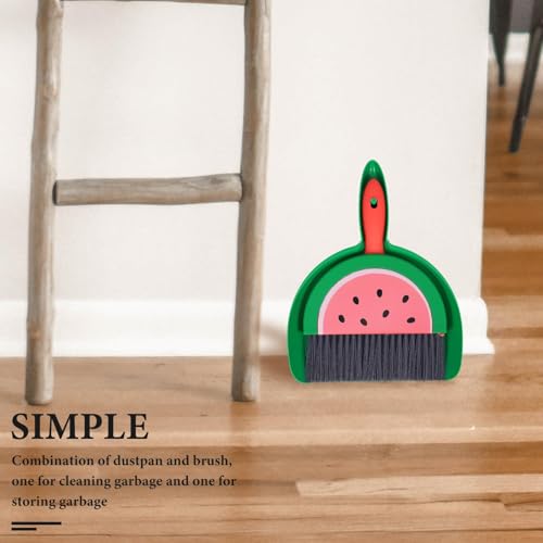 Small Dustpan and Brush Set, Watermelon Mini Dustpan and Brush Whisk Broom,Watermelon - color: Watermelon