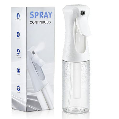 Continuous Spray Bottle, 6.8 OZ Hair Spray Bottles, Ultra-Fine Mister Spray Bottle for Hairstyling, Cleaning, Plants, Pets, Salons, and More (1 Pack) - color: White