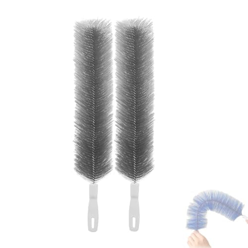 Bendable Microfiber Head, Reusable Dust Remover, 90° Flexible Ceiling & Fan Dust Magnet, Fan Cleaning Brush, Multi-Purpose Dust Removal Brush (2pcs-Gray) - color: 2pcs-gray