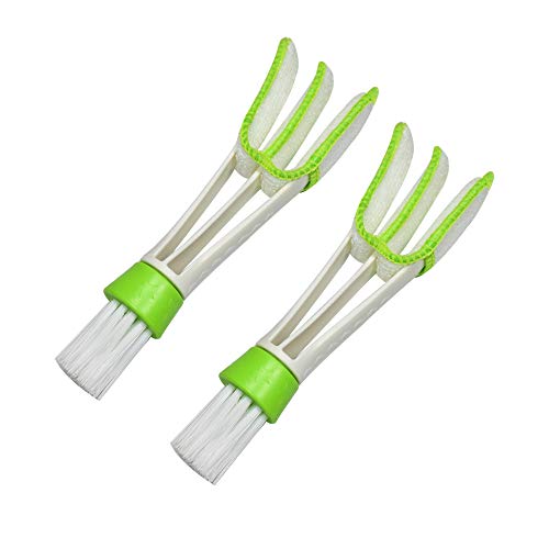 Multifunction Cleaning Brush for Car Air Vent - 2 Microfiber Sleeves Blinds Cleaner Tools for Keyboard Window Leaves Blinds Shutter 2 Pack