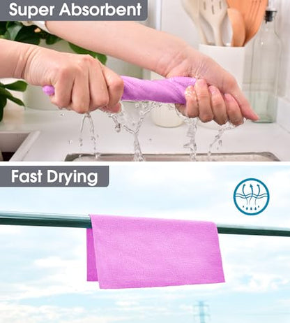 KitchLife Microfiber Cleaning Cloth Roll - Tear-Away Reusable Microfiber Paper Towels, Lint-Free, Washable, 20 Sheets for Kitchen, Car, Dishes, and Sensitive Surfaces (Light Purple) - color: Light Purple
