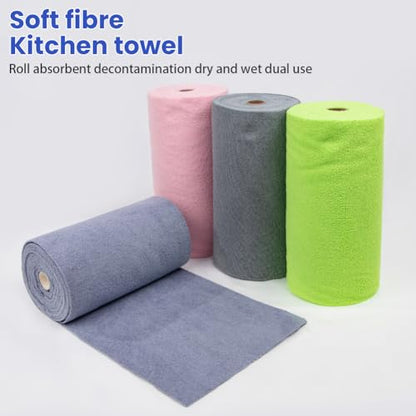 Eforcase Cleaning Towels Disposable Dish Cloths Microfiber Reusable Handy Cleaning Wipes Multi-Purpose Towel Roll Reusable Cleaning Cloths House Kitchen Cleaning Cloth Wiping Dishcloths,20 Count - color: Green Grey