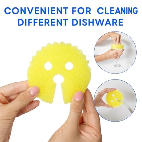 Scrub Pro Cleaning Sponge - 3 Pack Non-Scratch Kitchen & Bathroom Sponges with Dual-Sided Design and Sideways Slit for Utensils, Ideal for Dishes, Sink, Shower, Countertops, and Household Cleaning