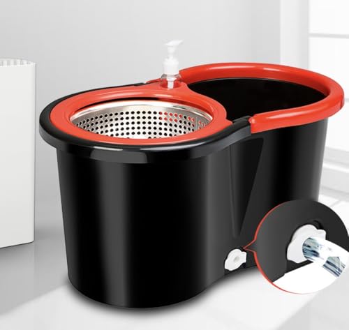 Spin Mop & Bucket Set with 2 Microfiber Mop Heads