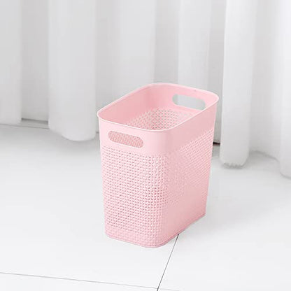 UUJOLY Plastic Trash Can Wastebasket, Garbage Container Basket for Bathrooms, Kitchens, Offices, Kids Rooms (Pink, 3 Gallon), 1 Pack - color: Pink, size: 1 Pack