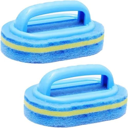 Thickened Blue Model Set Product, Multi-Functional Handheld Cleaning Sponge Brush, Suitable for Cleaning in bathrooms, Kitchens, bathtubs and Toilets. Bathtub Cleaning. Two Pieces of Combination