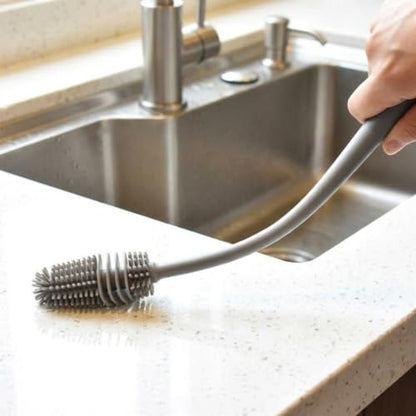 Silicone Bottle Cleaning Brush Long Handle Narrow Neck Water Bottle Cleaner Kitchen Glassware Scrubber Tool