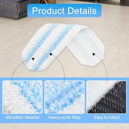 6 Pack Microfiber Replacement Mop Pads for O-Cedar H2prO Flat Mop System, Washable and Reusable Mop Pad Refills for O Cedar H2pro Flat Mop, Flat Mop Replace Heads for Wet Dry Floor Deep Clean - size: Flat mop pad-6pack
