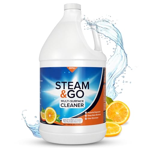 Steam & Go Multi-Purpose Cleaner Spray Refill with Oxy Power for Multi-Surfaces - Removes Stains, Eliminates Odors, & Degreases - Orange Scent, 1 gal - size: 128 Fl Oz (Pack of 1)