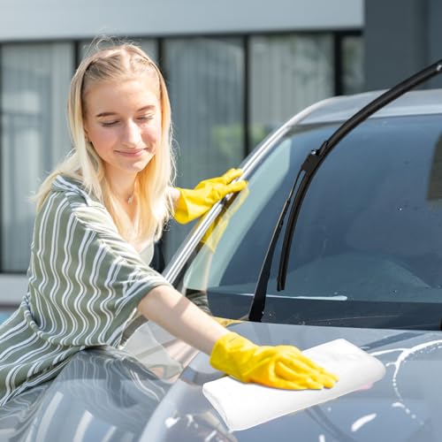 4 Pcs Extra Large Microfiber Cleaning Cloth 30 x 20 Inch Reusable Thick Cleaning Towel Washable Solid Color Microfiber Towel for Home Office Window Cars Glass (White) - color: White