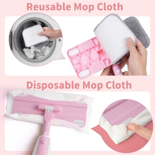 Kids Spray Mop,Toddler Mop Cleaning Set, Real Working Mini Mop & Kids Broom Dustpan Set, Housekeeping Pretend Play Toy, Montessori Kid Cleaning Toy Set Includes Organizer Clip -Pink - size: Mop & Broom Set, style: Pink