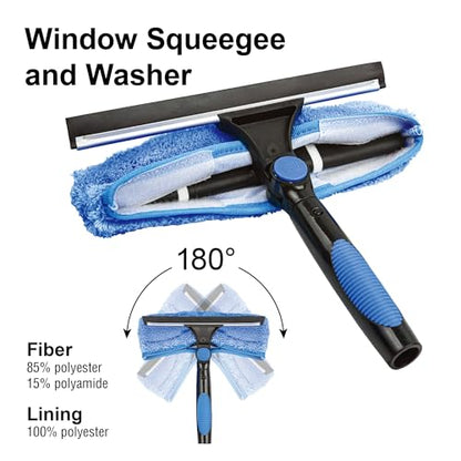 Vaughan 5 Piece Home Cleaning Kit with 24 Foot Telescoping Extension Pole, Window Squeegee and Washer, High Ceiling Fan Duster, Cobweb Duster 050231ECE