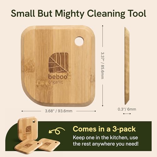 Scraper, Premium Italian Design Bamboo Pot & Pan Scraper Set (3 Pcs)