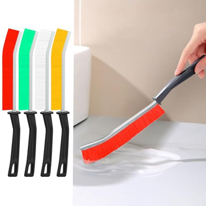 4 PCS Cleaning Gap Brush Set Narrow Crevice Scrub Brush with Stiff Bristles Handle Detail Cleaning Brushes for Home,White,Yellow,Red,Green - color: White,yellow,red,green