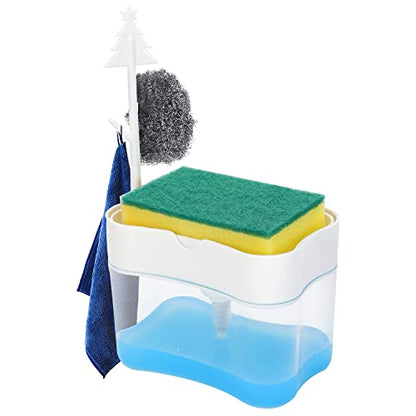 New 2026 Version Premium Quality Dish Soap Dispenser - Countertop Kitchen Soap Dispenser, Sink Dish Washing Soap Dispenser 13 Ounces (Sponge Included) - color: White