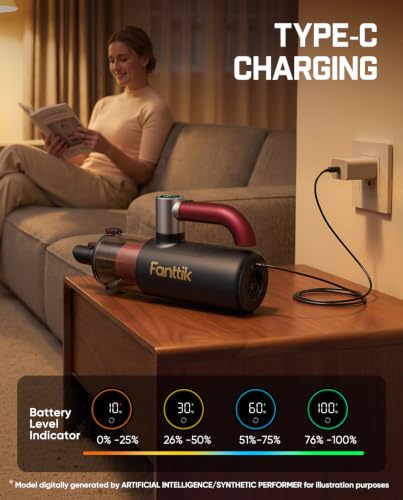 Fanttik Cruise V11 APEX Handheld Vacuum Cordless, 4-in-1 Vacuum Cleaner for Pet, AxLoop 180° Rotatable Handle, LED Touch Screen, 3 Suction Modes for Home Corners, Couches, Crevices