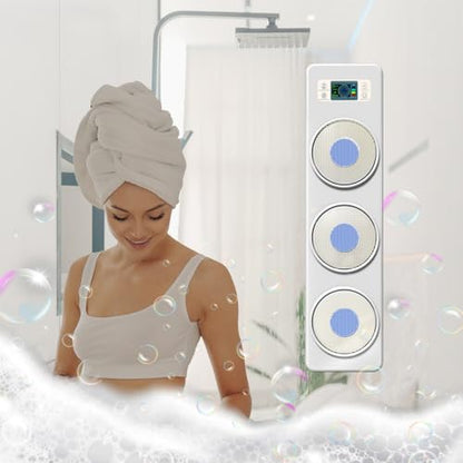 Electric Shower Brush for Body, Wall Mounted Back Scrubber for Shower, Exfoliating Shower Brush with Intelligent Display Screen,Back Bath Scrubber for Massage and Deep Cleansing