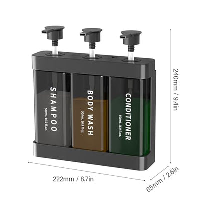 TARSHYRY Extended Nozzle, Dual Installation Method, with Locking Device, Three Chamber Design, 500ml Capacity, Convenient and Practical, Made of ABS Material. (Deep Gray) - color: Deep Gray