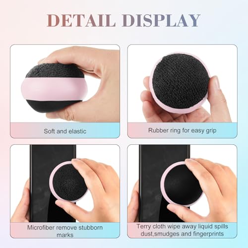 Suclain 4 Pack Touch Screen Cleaner Balls Phone Cleaning Ball Microfiber Touch Car Screen Glass Cleaner for Easter Computer Laptop Phone Monitor - color: Pink, Purple, Blue, Yellow