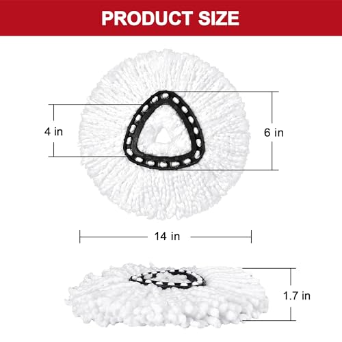 O-Ceda Easy Wrin Spin Mop Replacement - 8 Pack Microfiber Spin Mop Heads, Easy Cleaning Refills - size: 8 Pack