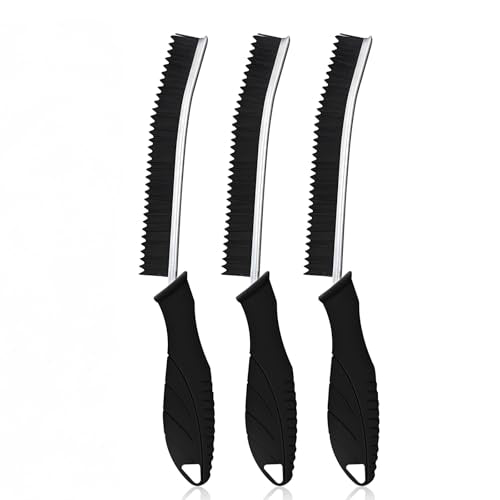 Crevice Cleaning Brush Set of 3, Hard Bristle Gap Brush with Wall Mount Holder – Deep Cleans Grout, Kitchen, Bathroom Tiles, Window Tracks & Tight Spaces