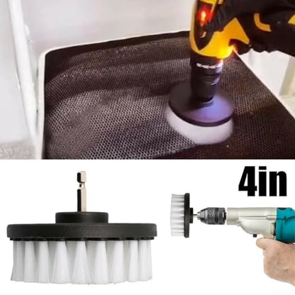 4 Inch Soft Drill Brush Head, High Resistance Nylon Bristles for Deep Cleaning Bathroom Carpet Leather Upholstery Kitchen for Tile Shower Bathtub Wheels Grout Toilet Glass Tire Compatible with Drills