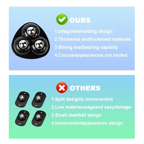Self Adhesive Appliance Sliders 8 Pack Kitchen & Furniture Rollers | Move Small Appliances Easily 360° Glide No Tools Peel Stick 12lbs Per Wheel - color: Black, size: 8pcs