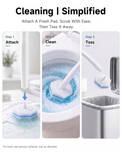 50 Count Toilet Wand Refills for Clorox, 5X Cleaning Power Toilet Bowl Wand Refills & High-Density Disposable Toilet Brush Scrubber - No Falling Apart, Instant Foam for Bathroom Cleaning - size: 1 Count (Pack of 50)