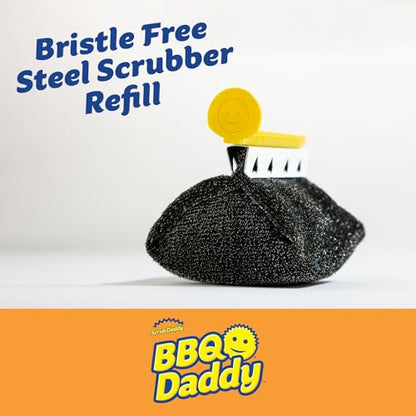 Scrub Daddy BBQ Daddy Grill Brush Head Refill - Bristle Free Grill Brush ArmorTec Steel Mesh Grill Cleaning Brush Attachment - Steam-Activated Cleaning Scrubber for Grates (1 Count) - style: BBQ Daddy Refill