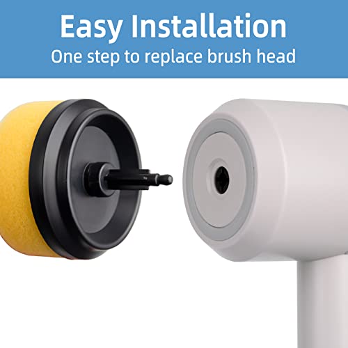 Super Electric Spin Scrubber 1000RPM with 6 Brush Heads, Portable Rechargeable Scrub Cleaner Cordless for Bathroom, Kitchen, Toilet, Bottle, Dish, Tile, Tub, Floor, Window Cleaning