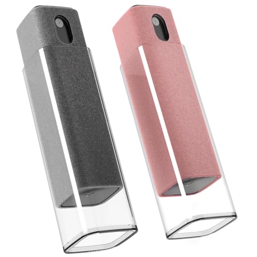 EVEO Car Screen Cleaner Spray and Wipe -2-in-1 iPhone Cleaner, iPad Screen Cleaner & Phone Screen Cleaner - Touchscreen Mist Cleaner for Laptop, Computer, MacBook and More - 2 Pack (Grey & Rose Gold) - color: Grey & Rose Gold