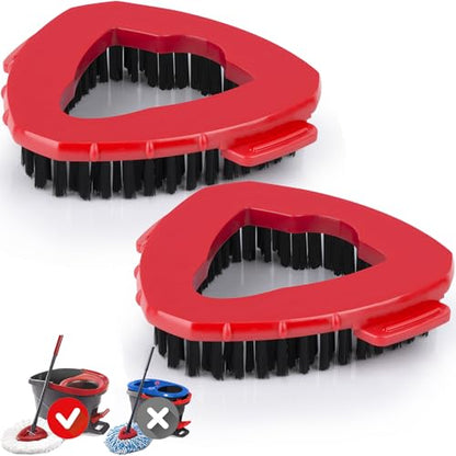 Spin Mop Scrub Brush Head Compatible with O Cedar EasyWring 1 Tank System, Shower Floor Scrubber Mop Head Replacement, Hard Bristle Cleaning Brush for Kitchen Tile, Not Fit RinseClean, 2 Pack - size: 2pcs 1-Tank Scrub Brush