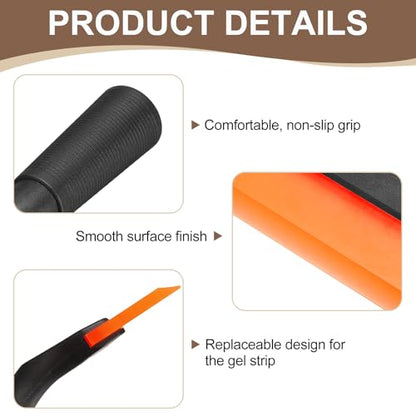 HARFINGTON 2pcs Squeegee 5 Inch Length Auto Water Blade Shower Squeegee with Non-Slip Handle for Car Windshield Window Cleaner Glass Door, Orange