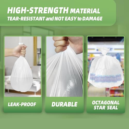 4 Gallon Small Trash Bags 105 Count Tear & Leak Resistant Small Garbage Bags For Bathroom White Trash Can Liners 3G/EACH - style: 4 Gallon 105 PCS
