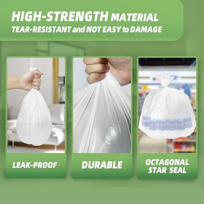 4 Gallon Small Trash Bags 105 Count Tear & Leak Resistant Small Garbage Bags For Bathroom White Trash Can Liners 3G/EACH - style: 4 Gallon 105 PCS