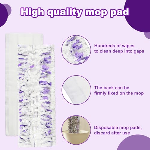 Pure Realm 48 Pack PowerMop Refills Pads for Swiffer PowerMop Multi-Surface Mops and PowerMop Wood Mops，Disposable mop Pads Replacement for Floor Cleaning. - color: Purple 48 Mop Pads