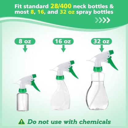 6Pcs Spray Bottle Replacement Nozzle- Reusable Quality Trigger Spray Nozzles with Mist Stream Sprayer, Fit Standard 28/400 Neck 32oz, 16oz, 8oz Bottles for Garden Home Kitchen Office Gifts, Green - color: Green