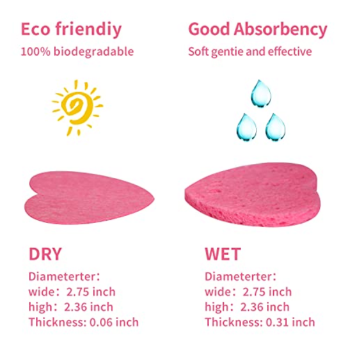 50-Count Facial Sponges Compressed, 100% Natural Cellulose Face Sponge Professional Cosmetic Spa Sponges for Face Cleansing, Exfoliating Mask, Makeup Removal for Travel and Home, Mixed - color: 50- Pack Mixed