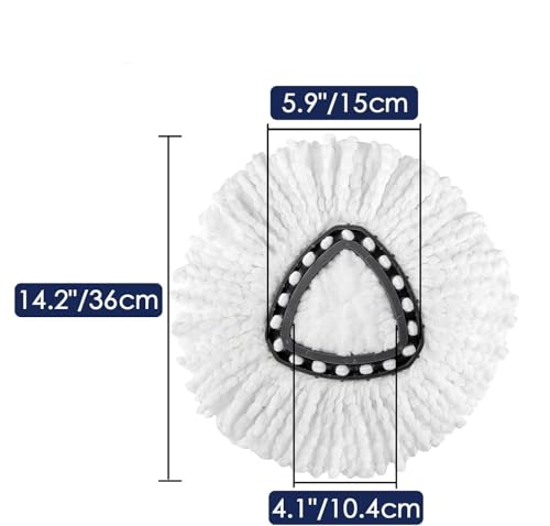 Mop Replace Head, Spin Mop Replacement Head Easywring 1-Tank System, Easy Cleaning, Microfiber, Machine Washable (3 Pack) - size: 3 Pack