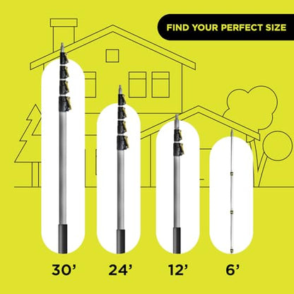 DOCA Telescoping Pole 5-12 Ft - Extension Pole for Cleaning, Feather Duster, Window Washing Kit, Paint Roller, Window Squeegee - High Reach Extendable Kit for Indoor & Outdoor - Pole Only - size: 12 Ft, style: Pole Only