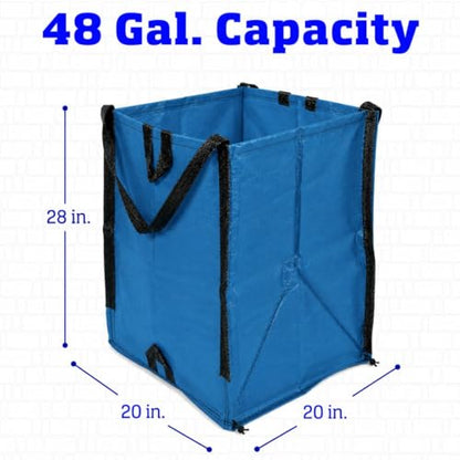DURASACK Heavy Duty Home and Yard Bags 48-Gallon Reusable Self-Standing Lawn and Leaf Bags Garbage Can with Reinforced Handles, Ocean Blue - color: Ocean Blue