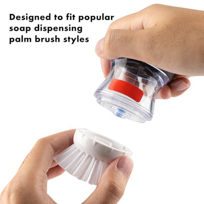 OYV 4 Pack Soap Dispensing Palm Brush Refills, Palm Brush Replacement Head, Palm Brush Refill Head, Palm Brush Refill for Soap Dispensing Palm Brush - color: White