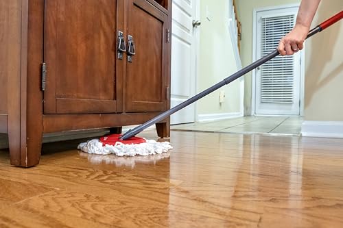 O-Cedar Easywring Microfiber Spin Mop & Bucket Floor Cleaning System with 1 Extra Refill,Red / Gray - color: Easywring Spin Mop & Bucket + 1 Extra Refill