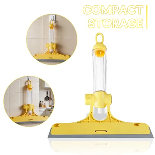 4 in 1 Glass Cleaning Tool with Adjustable Angle Squeegee Spray Bottle and Scrub Brush for Shower Glass Car Windows and Mirrors All in One Window Cleaner Kit