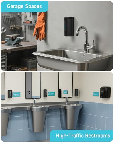 AIKE Automatic Wall Mount Liquid Soap Dispenser, Commercial Stainless Steel with 25oz Large Capacity Save Time Effort and Cost,Model AK1205(Matte Black) - color: Matte Black