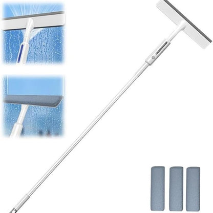 CHNLML Squeegee for Window Cleaning with Spray and 3 Pads, 2024 New Double-Sided Spray Expansion Window Cleaner, Dual Side Mist Detachable Assembly Glass Cleaning Mop for Indoor Outdoor High Window